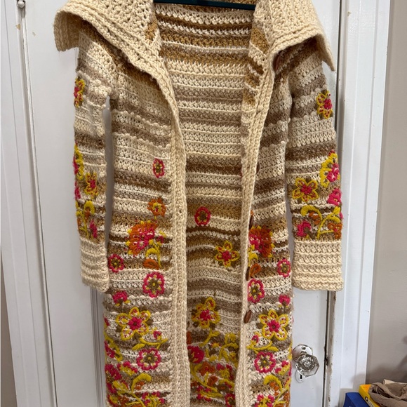 Anthropologie “Boho Cottage Floral Spring Knit Duster Cardigan Sweater” - Picture 4 of 15